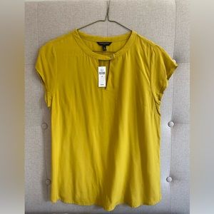NEW WITH TAGS: Chartreuse short-sleeve blouse from Banana Republic.